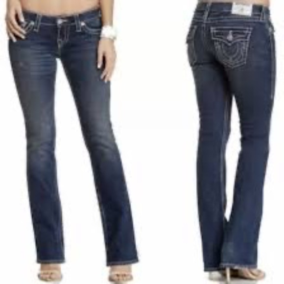True Religion Becky Bootcut Jeans Dark Wash Size 31 Made in USA - Picture 1 of 11